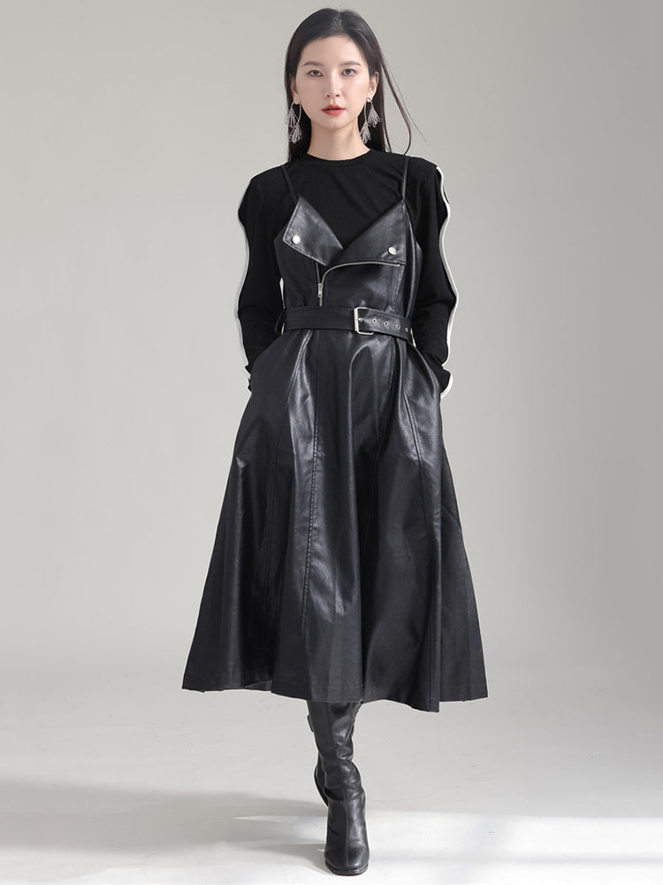 Vylar Vegan Leather A‑Line Dress