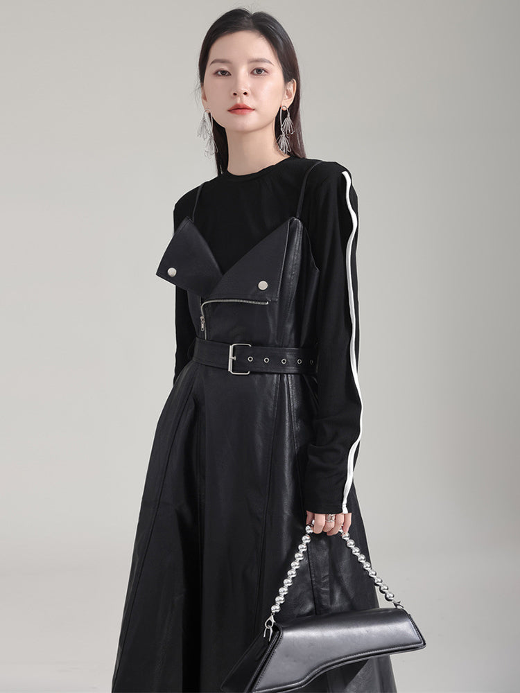 Vylar Vegan Leather A‑Line Dress