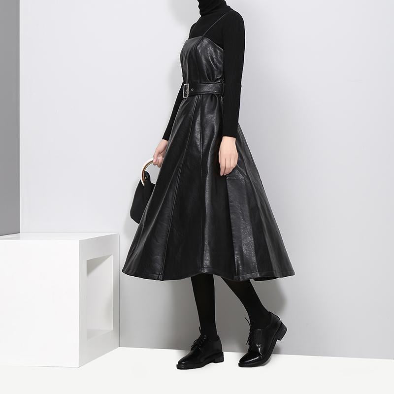 Vylar Vegan Leather A‑Line Dress