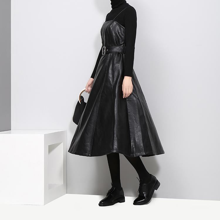 Vylar Vegan Leather A‑Line Dress