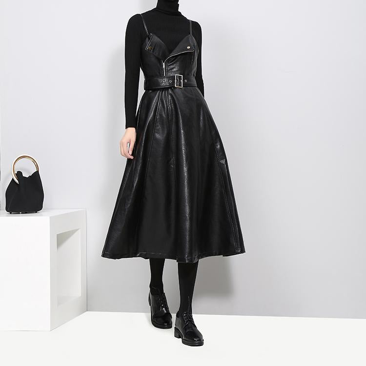Vylar Vegan Leather A‑Line Dress