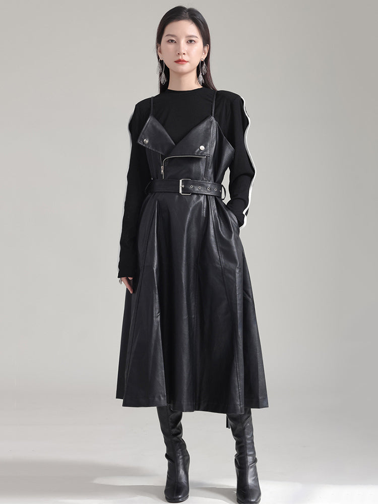 Vylar Vegan Leather A‑Line Dress