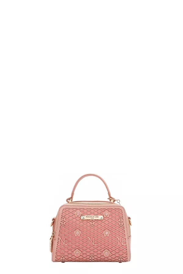 Nicole Lee USA Vegan Geometric Pattern Structured Handbag