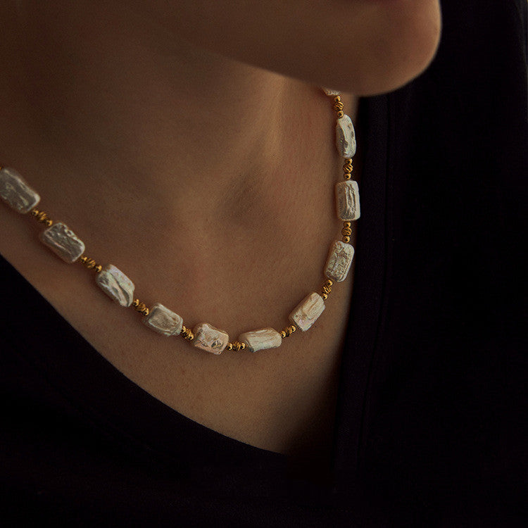 Natural Baroque Pearl Collar Chain Jewelry.