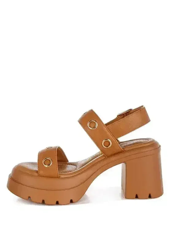 Urla Eyelet Detail Platform Heel Sandals