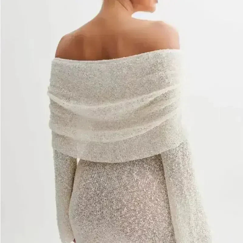 25 Edition – Off-Shoulder Knit Bodycon Dress