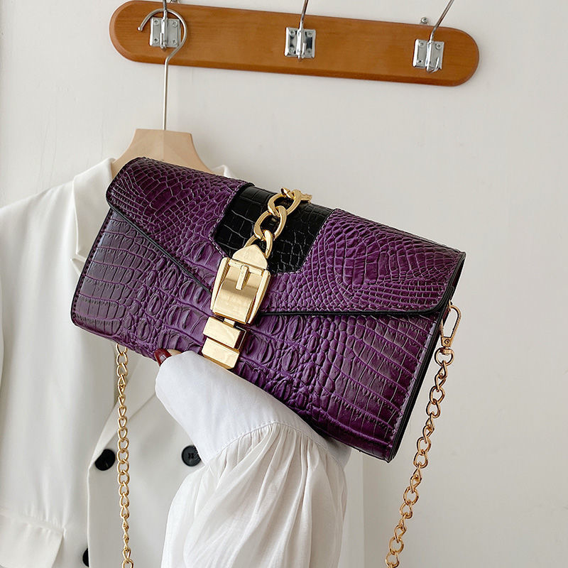 Fashion Pattern Chain Small Square Bag Retro Texture Messenger Bag