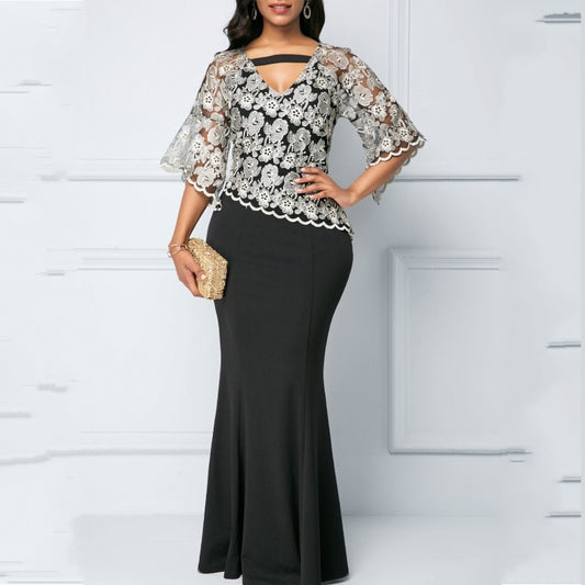 Mosaic Lace Mermaid Dress