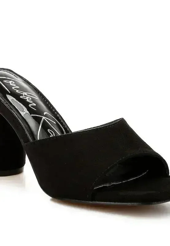 Micro Suede Block Heel Sandals - 3" Walkable Slip-Ons - Office to Outing
