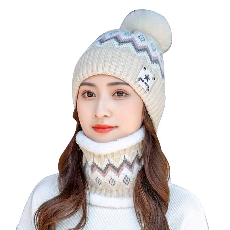Fleece Scarf Warm And Cold Ear Protection Hat Set