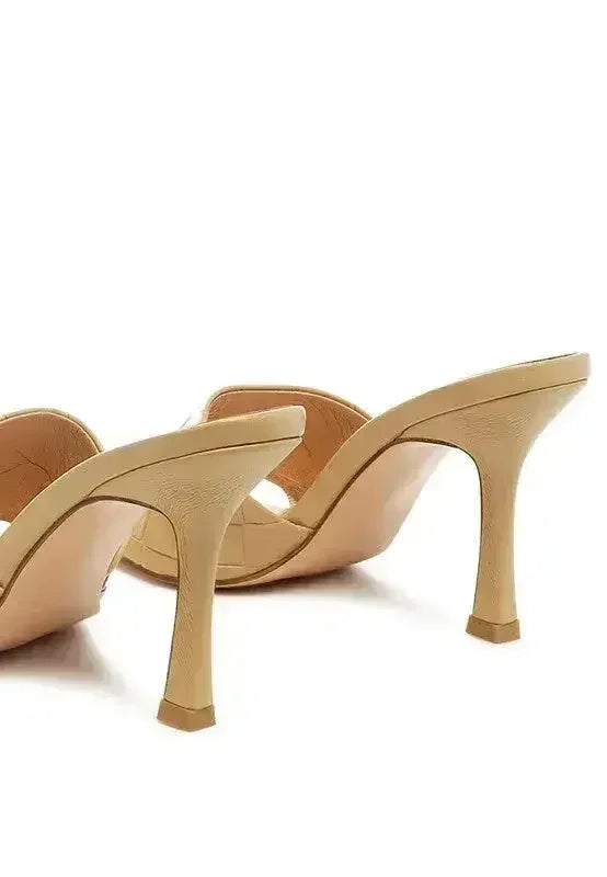 Woven High Heel Sandals - Square Toe Slip-On - Boho Summer Shoes