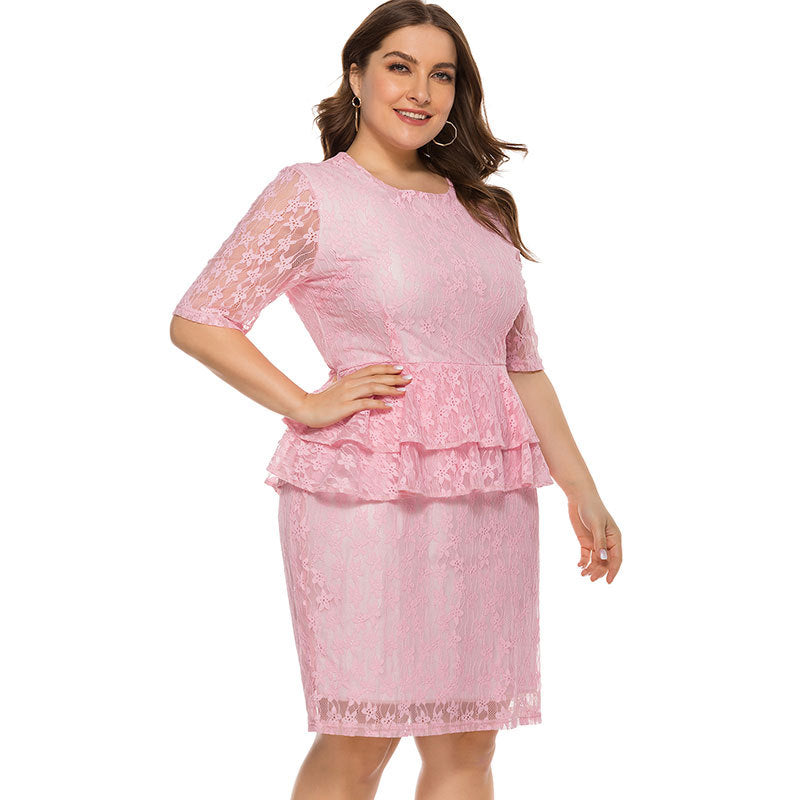 Delicate lace plus size statement dress
