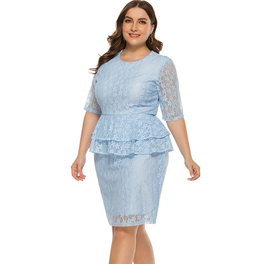 Delicate lace plus size statement dress