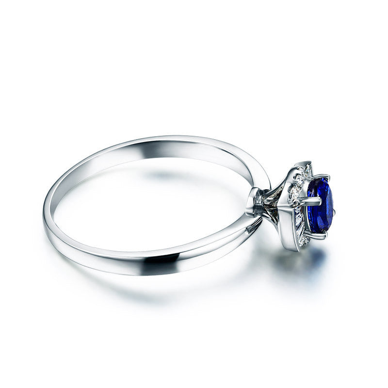 Jewelry 18k Gold Natural Sapphire Women's Ring.