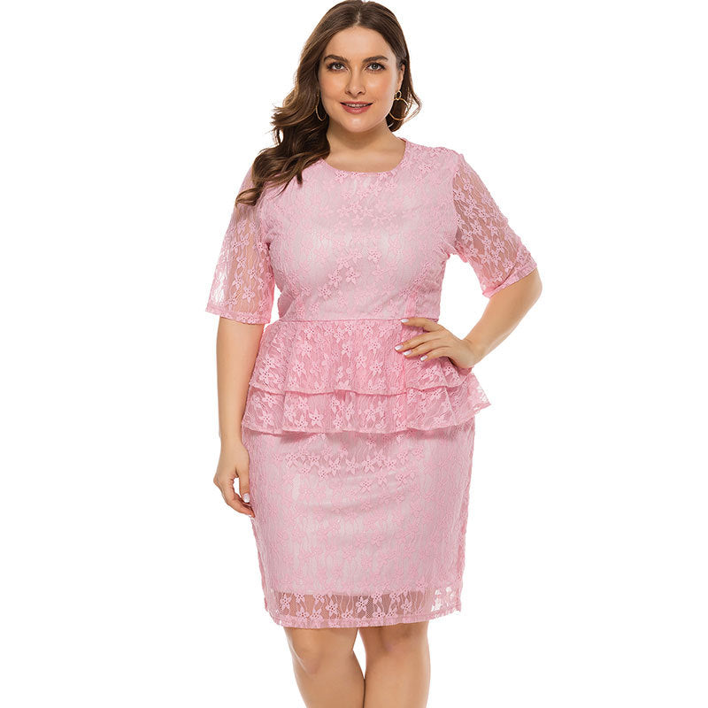 Delicate lace plus size statement dress