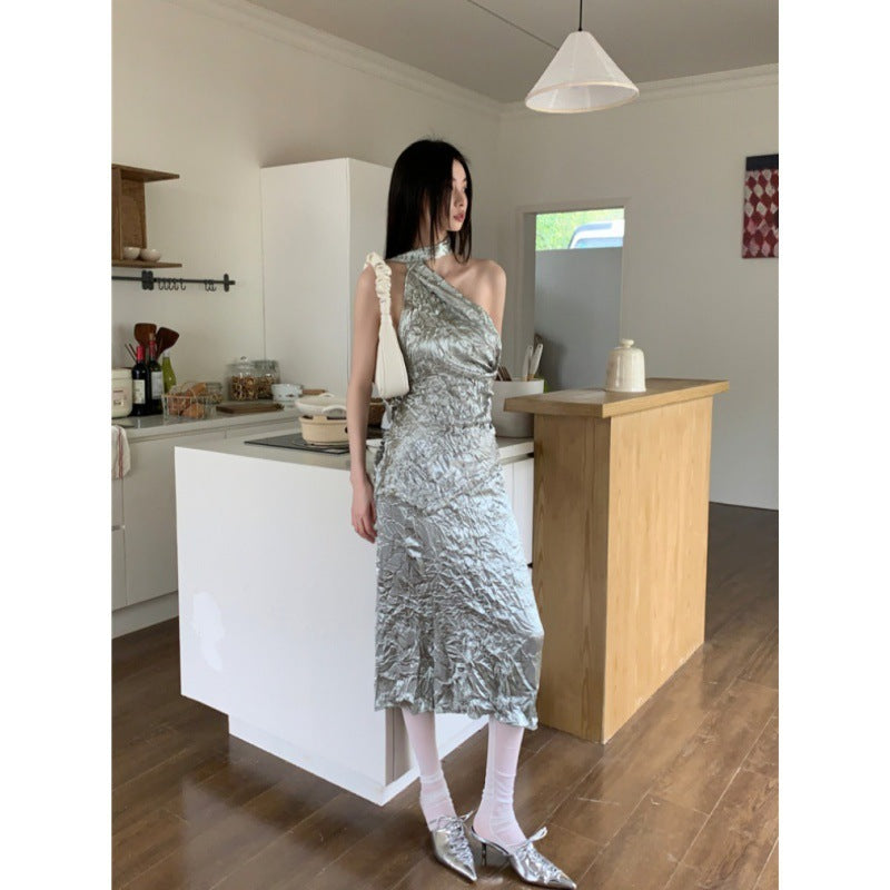 Textured Satin Elegance Dress