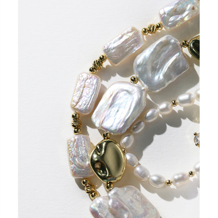 Natural Baroque Pearl Collar Chain Jewelry.