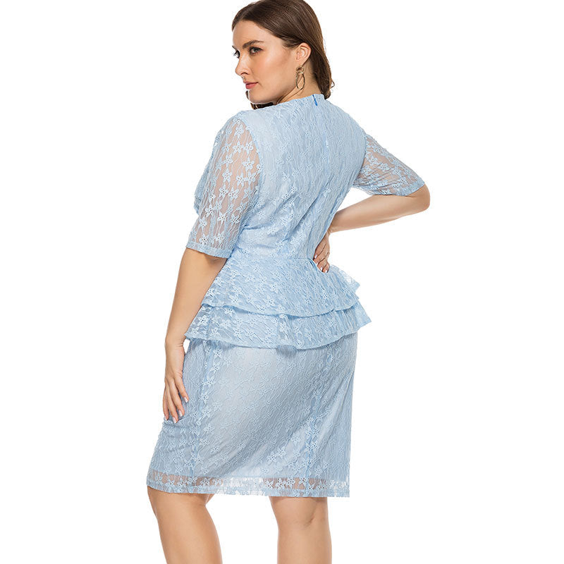 Delicate lace plus size statement dress