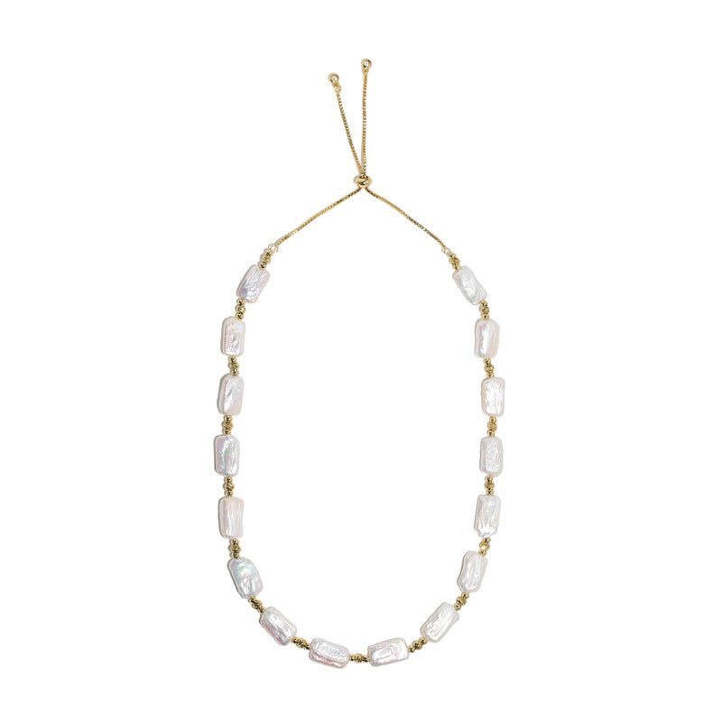 Natural Baroque Pearl Collar Chain Jewelry.