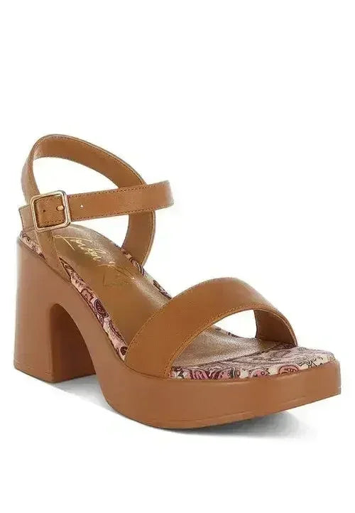 Kolata Faux Leather Pin Buckle Platform Heels
