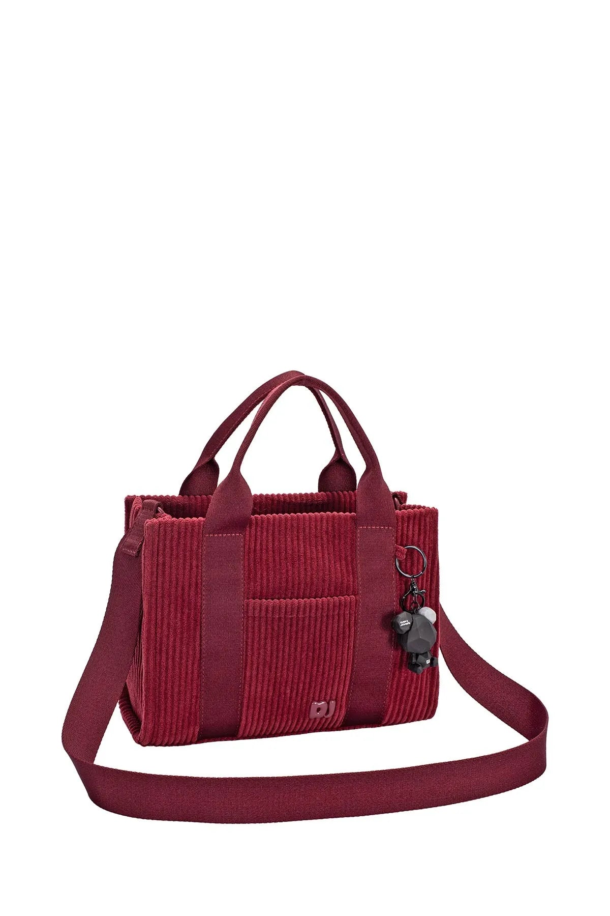 David Jones Corduroy Handbag Bag with Charm Details