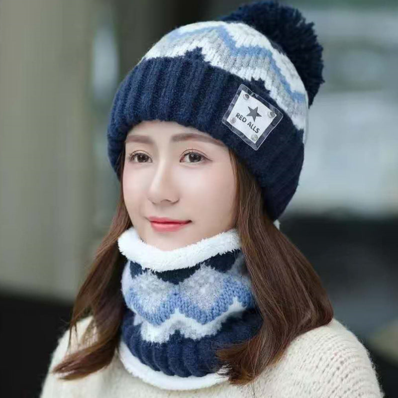 Fleece Scarf Warm And Cold Ear Protection Hat Set
