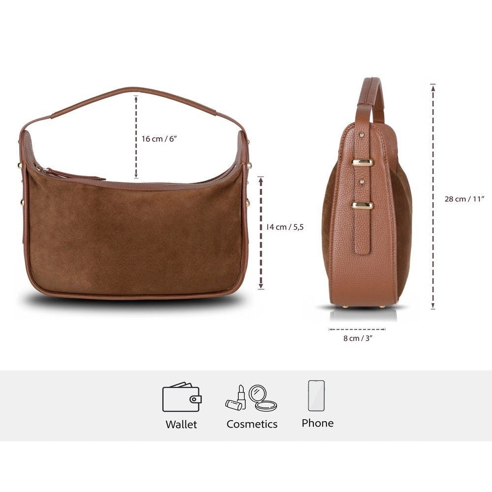 Dolcezza Women’s Suede Leather Bag – Suede Leather Women’s Tote & Shoulder Bag for Everyday Elegance | Minimal & Handcrafted