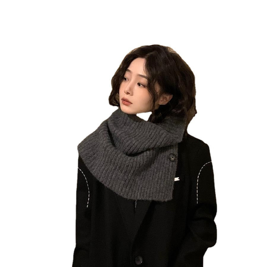 Ins Style Women's Autumn And Winter Solid Color Cold-proof Warm Scarf