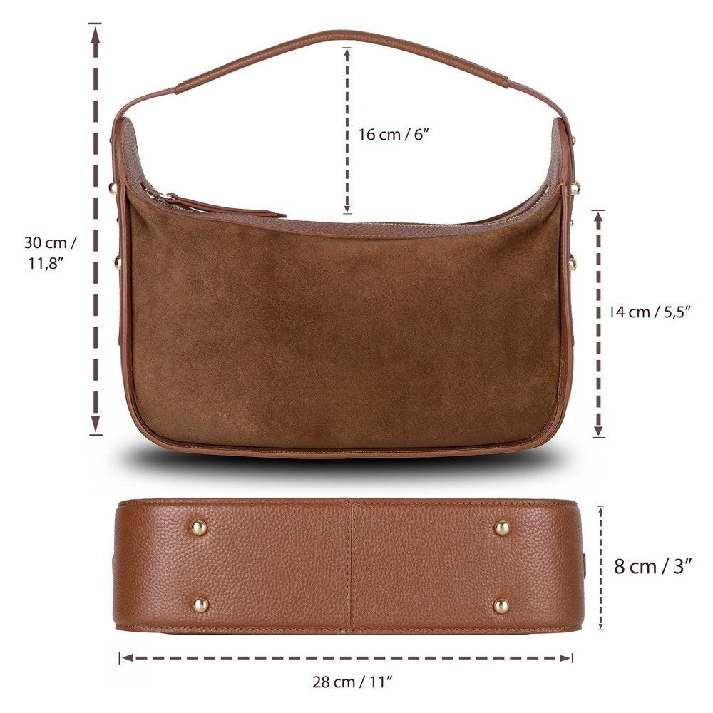 Dolcezza Women’s Suede Leather Bag – Suede Leather Women’s Tote & Shoulder Bag for Everyday Elegance | Minimal & Handcrafted