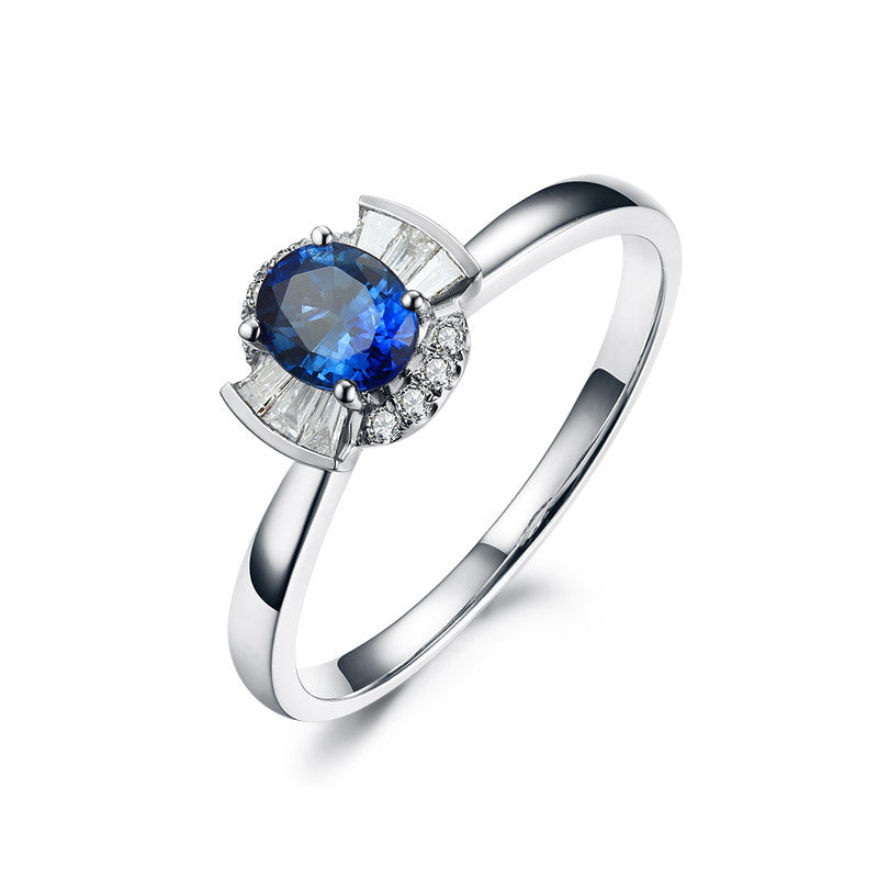 Jewelry 18k Gold Natural Sapphire Women's Ring.