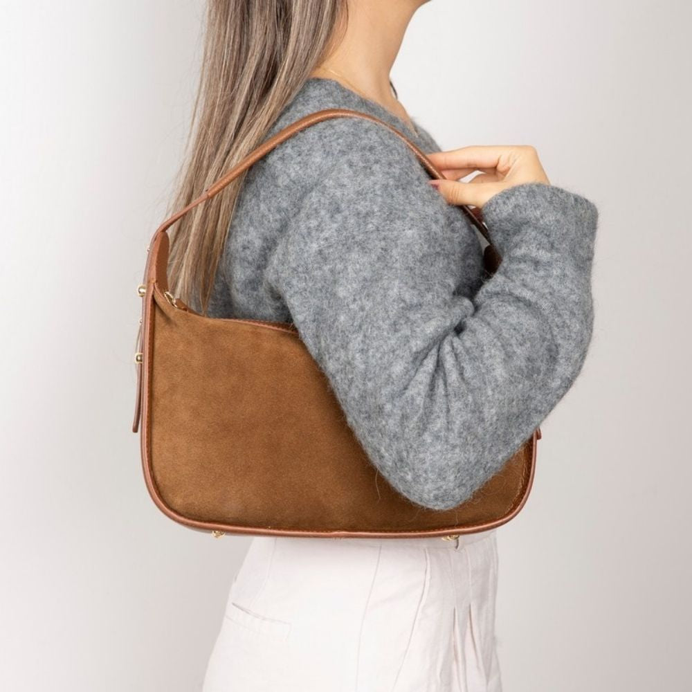 Dolcezza Women’s Suede Leather Bag – Suede Leather Women’s Tote & Shoulder Bag for Everyday Elegance | Minimal & Handcrafted