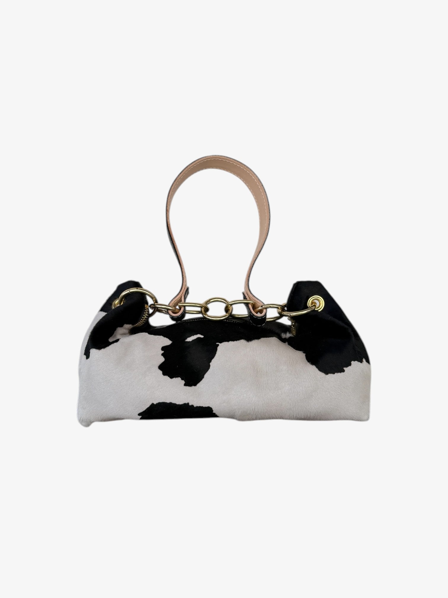 Blair Shoulder Bag, Cow Print-Black