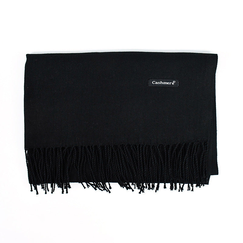 Women's Solid Color Scarf Tassel Scarf