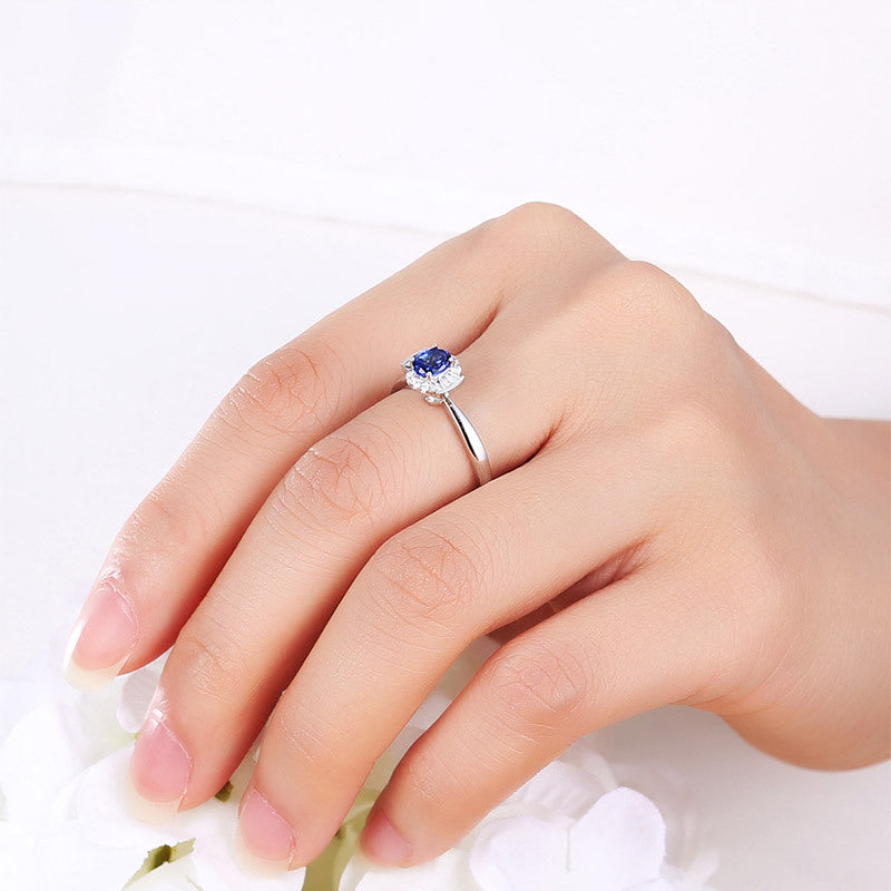 Jewelry 18k Gold Natural Sapphire Women's Ring.