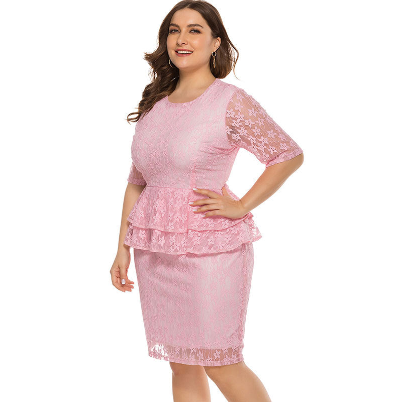 Delicate lace plus size statement dress