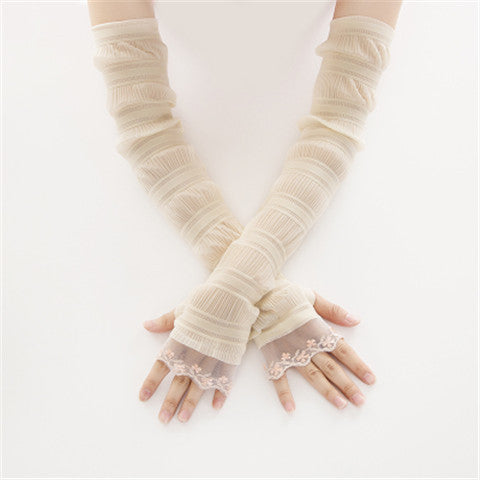 Sun Protection Gloves Women's Extended UV Protection Ice Silk Arm Protector Sleeves