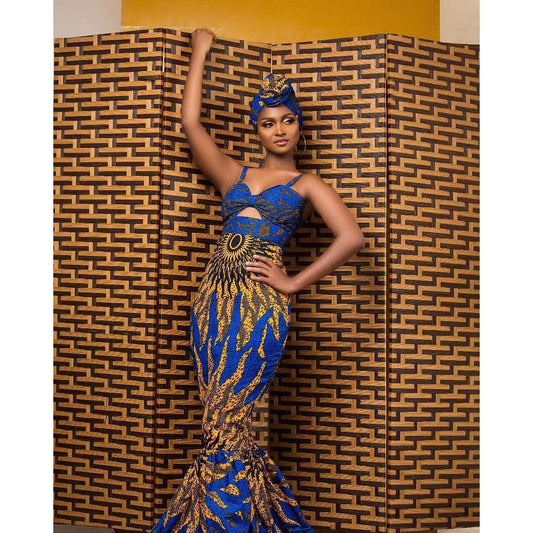 Pattern Splash Mermaid Dress