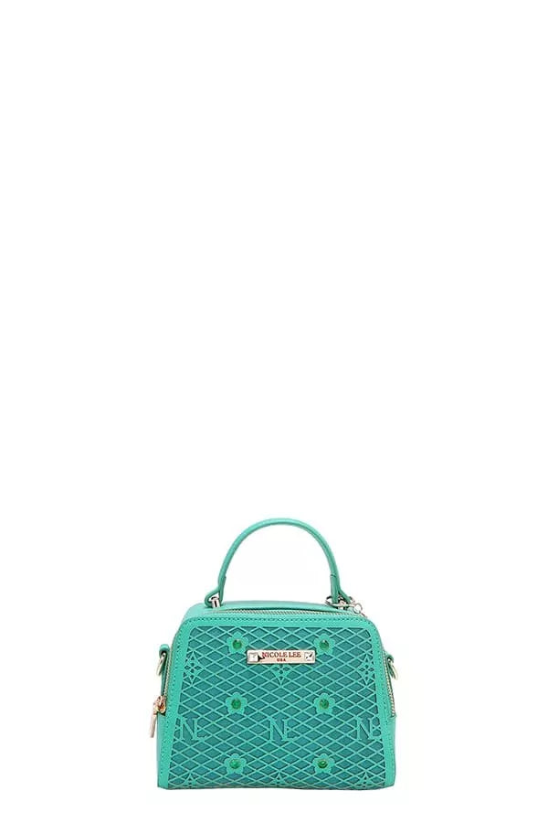 Nicole Lee USA Vegan Geometric Pattern Structured Handbag