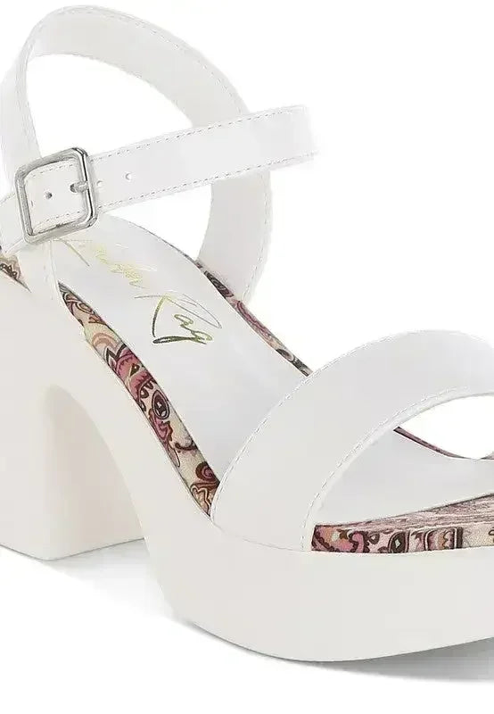 Kolata Faux Leather Pin Buckle Platform Heels