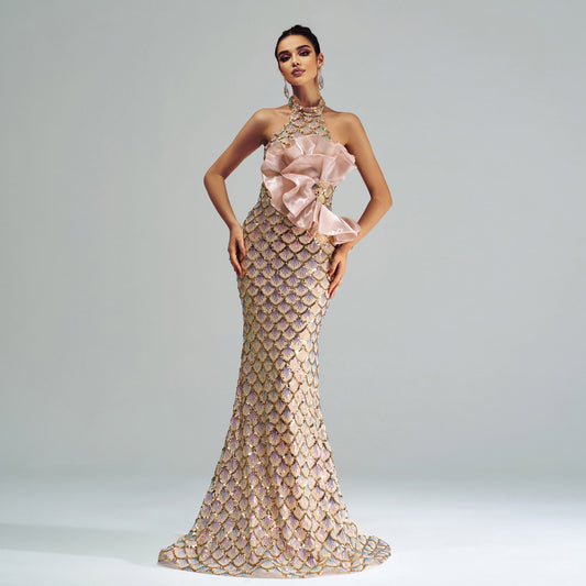 Champagne Sparkle Mermaid Gown