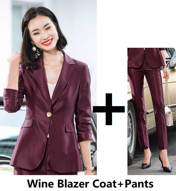 Acetate Suit Suit Female High Sense Professional Wear.