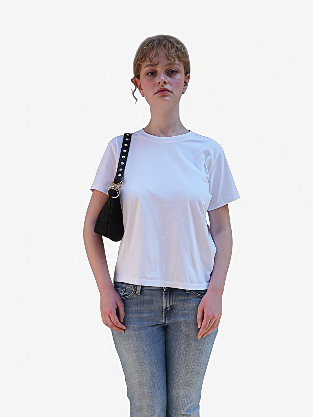Blair Shoulder Bag, Black Embossed Leather
