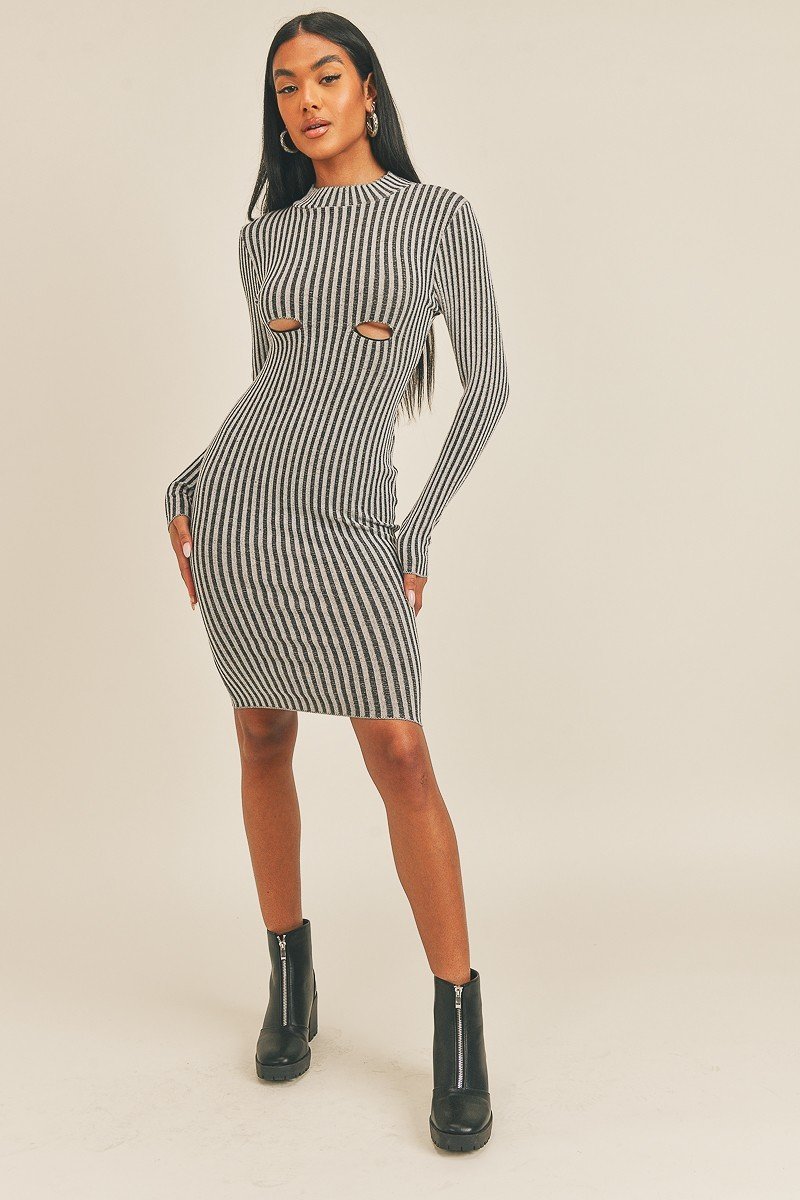 Sassy Curve Stripe Midi Dress
