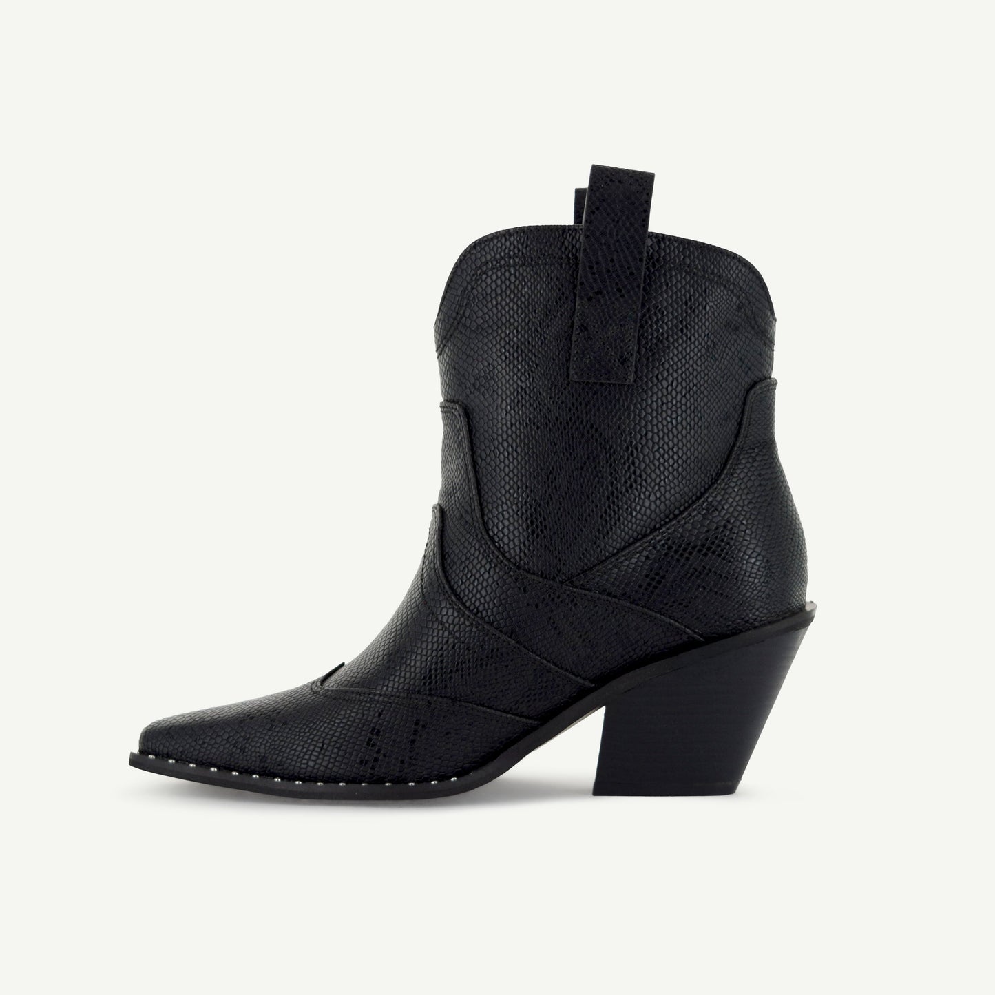 ISABEL: WESTERN BOOTIE - BLACK SNAKE