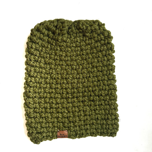 Crochet Simple Slouch Hat | Cilantro Green Slouchy Beanie