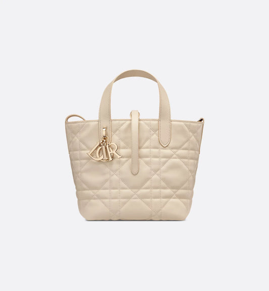 Small Toujours Vertical Tote Bag Powder Beige Macrocannage Calfskin