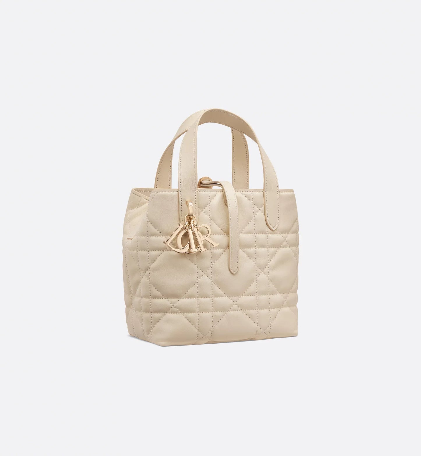 Small Toujours Vertical Tote Bag Powder Beige Macrocannage Calfskin
