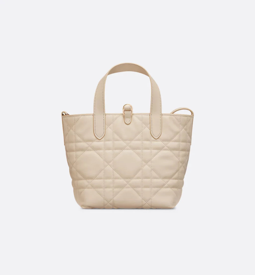 Small Toujours Vertical Tote Bag Powder Beige Macrocannage Calfskin