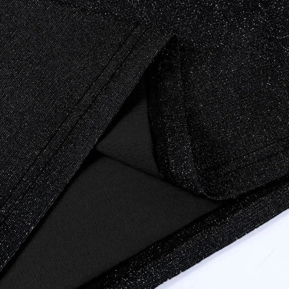 Sexy 90s Cowl-Neck Rave Dress - Glitter Y2K Clubwear | Femstylo