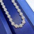 925 Silver High Carbon Diamond Sunflower Collarbone Chain.